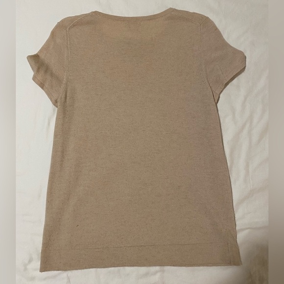J.Crew Bow Short Sleeve Sweater - Cream/Tan - Size Small - Picture 4 of 6